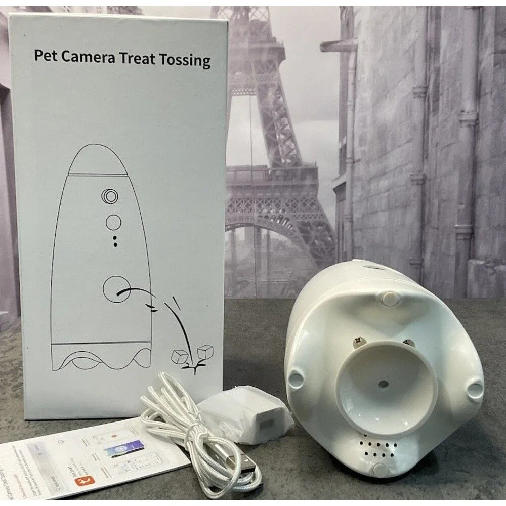 Smart Pet Camera Treat Tossing,Night Vision,165Full HD,2 Way Interaction